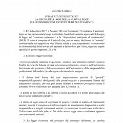 Prof. Losappio: “La cruna dell’ago delle Disposizioni Anticipate di Trattamento”