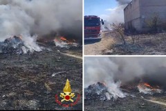 Incendio a Minervino: in fiamme sterpaglie ed ecoballe
