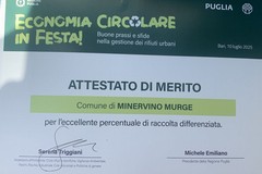 Minervino premiata per l'eccellente percentuale di raccolta differenziata