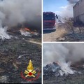 Incendio a Minervino: in fiamme sterpaglie ed ecoballe