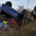 Incidente sulla ex R6, auto ribaltata fuori strada