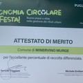 Minervino premiata per l'eccellente percentuale di raccolta differenziata