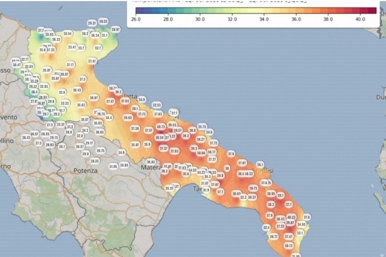 Ondata di caldo su tutta la Puglia