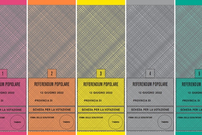 Le cinque schede referendarie delle consultazioni del 12 giugno 2022